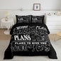 Feelyou Kids Vintage Bible Verse Comforter Set Christian Bible Verse Jeremiah Comforter Set for Boys Children Teens Bedroom Decor Modern Comforter Black Duvet Set Full Size with 2 Pillow Case
