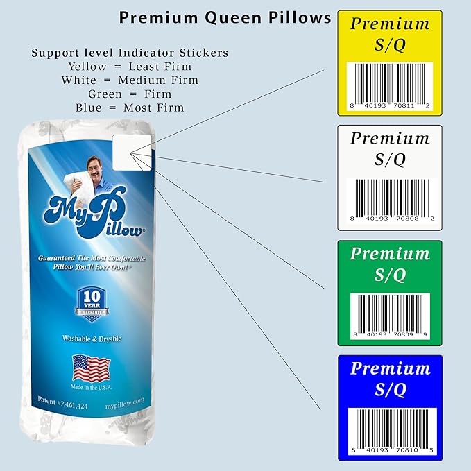 MyPillow Bedding Bed Pillows for Sleeping Queen Size, Gusseted Pillow for Back, Stomach or Side Sleepers Premium Pillow [Queen, Medium]