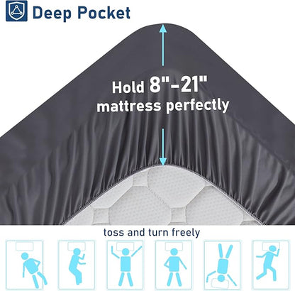 Twin Mattress Topper Extra Thick Pillowtop Cooling Plush Mattress Pad Cover Protector with 8-21 Inch Deep Pocket 3D Snow Down Alternative Fill Grey