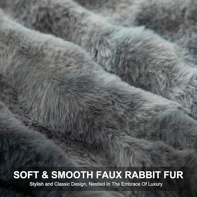 Faux Fur Electric Throw Blanket for Couch - 50"X60" Bubble Faux Fur Heated Blanket Fluffy Fuzzy Soft Thick with 6 Fast Heating Levels & 4 hrs Timer Settings, Washable & ETL Certified, Tie-Dye Blue