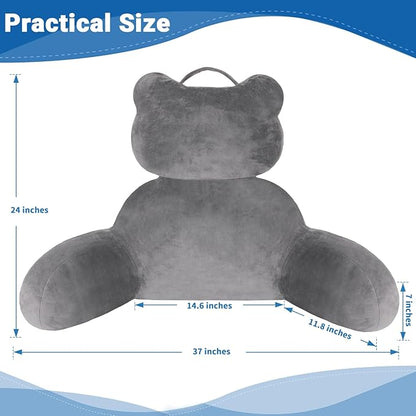 Reading Pillow, Back Pillow with Pockets for Bed Sitting Up, Large Reading Pillows for Sitting in Bed Adult, Back Pillow for Reading/Resting