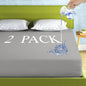 2 Pack Mattress Protector Twin XL Size 100% Waterproof Fitted Mattress Cover, Breathable Noiseless & Machine Washable Bed Cover Deep Pocket from 5" to 21", Bed Protector for Kids Adults Dark Grey