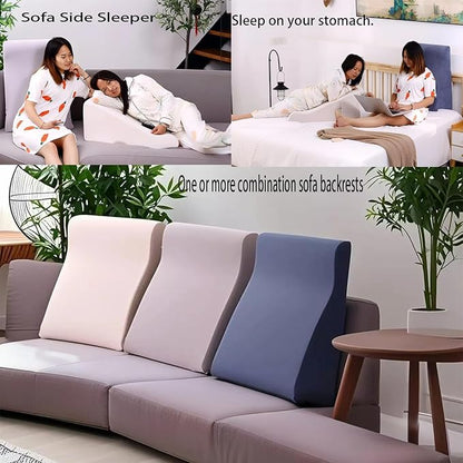 Bed Reading Pillow - Sofa Bed Wedge Pillow - Post-Op Recovery Backrest Pillow - Working Lumbar Support Reading Pillow with Removable Pillowcase Light Grey 27x20x12in