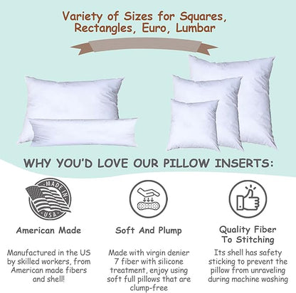 Pillowflex Synthetic Down Pillow Insert - 22x28 Down Alternative Pillow, Ultra Soft Oversized Standard Bed Sleeping Pillow, Large Rectangle Sham - 1 Decorative Pillow Form