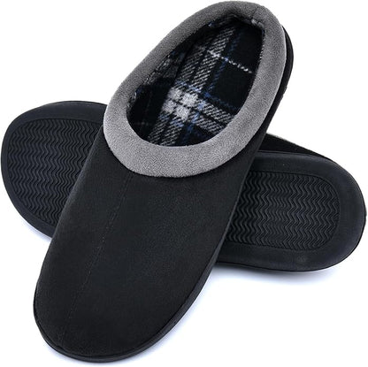Memory Foam Mens Slippers Slip-On Comfy House Slippers for Men Indoor Outdoor Non-Slip Warm Winter Men’s Bedroom Slippers Size