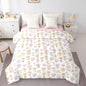 Feelyou Cute Flower 7 Piece Bedding Set Yellow Pink Floral Comforter Set with Sheets for Kids Boys Girls Romantic Blossom Bed in a Bag Cartoon Style Bed Set Soft Lightweight