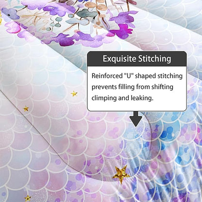 Axolotl Butterfly Bedding King,Rainbow Butterflies Comforter Set for Girls Teens,Butterfly Bedding for Girls with Golden Star Scales,Watercolor Butterflies Quilt Set with 1 Comforter 2 Pillowcases