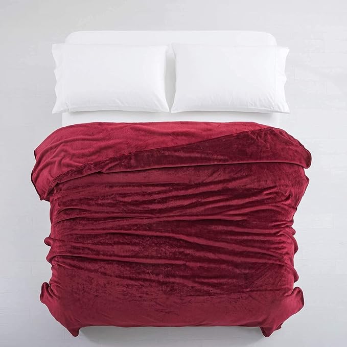 IR Imperial Rooms Fleece Blanket 12 Pack Twin Size 60 x 80 Inches - Super Soft Fluffy Throw Blanket for Sofa and Bed - Warm and Cozy Lightweight 400 GSM Microfiber Bed Throws Blankets (Twin, Burgundy)