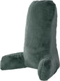 Home Soft Things Fox Faux Fur Bedrest Reading Pillow with DIY Filling, Need Assembly, Backrest Armrest Pillow Chair Back Support for Sitting up in Bed, Gunmetal, 28" x 30" x 17"
