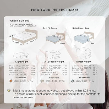 Royoliving Premium Feathers Down Comforter 100% Cotton Cover Duvet Insert with Corner Tabs (White, Oversized King Winter)
