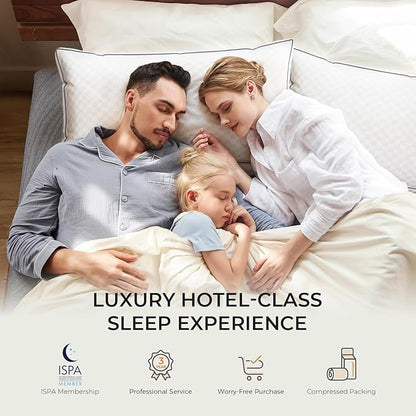 Sweetnight Standard Pillows Set of 2, Hotel Bed Pillows Fluffy Gusseted for Neck and Shoulder, Back Side Sleeper Pillows, 18"X24"