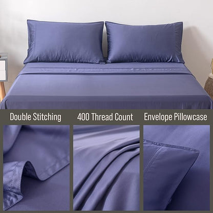 Bella Coterie | Luxury Bamboo Viscose Queen Size Pillowcase Set | 100% Organically Grown | Ultra Soft | Cooling | 2 Pcs [Twilight Blue]