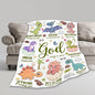 Dinosaur Blanket for Boys,God Says I Am Dinosaurs Throw Blanket,Dinosaur Gifts for Girls Baby,Meaningful Thoughtful Religious Baptism Christian Gifts,Bible Verse Quilt, 40"x50" for Kids