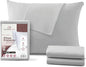 CirclesHome Pillow Protectors 2 Pack Standard Zippered - 100% Cotton Breathable Pillowcases - Protects Pillows from Dirt, Dust and Debris (Standard - Set of 2 - 20x26)