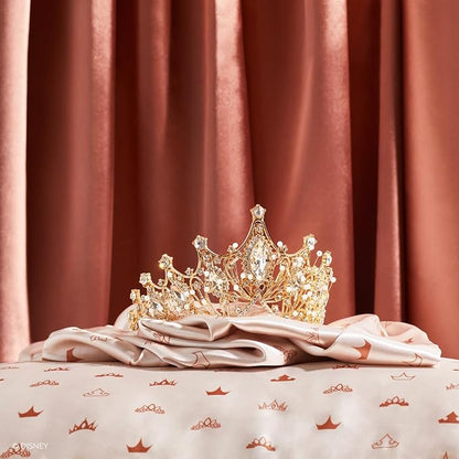 Kitsch & Disney Desert Crown Satin Pillowcase with Zipper – Soft Cooling, Better Than Silk Pillowcase, Disney Design for Kids Rooms & Toddler Bed Time Pillow Case – King 19x36