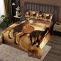 Erosebridal 3D Animal Bedspread Set Brown Horse Bed Cover Set Wild Running Horse Pattern Design Coverlet Set for Kid Teen Girls Boys Bedding with Zipper Ties 1 Duvet Cover 1 Pillowcase (Horses, Twin)