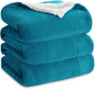 Bedsure GentleSoft Sherpa Fleece Blankets Queen Size for Bed - Thick and Warm Throw for Women and Men, Soft Fuzzy Plush Queen Blanket for Winter, Teal, 90x90 Inches