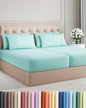 Split King 7 Piece Sheet Set - Comfy Breathable & Cooling - Soft Hotel Luxury Bedding Set with 8-16 Inch Deep Pockets - 1 Flat & 2 Fitted Sheet & 4 Pillowcases - Wrinkle Free & Easy Care - Spa Blue