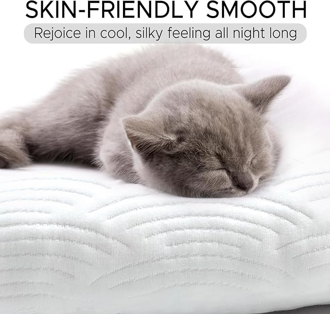 Body Pillow for Adults - Soft Long Bed Pillows Insert for Sleeping - Shredded Memory Foam & Removable Washable Cover - Swan Shaped Side Sleeper Pregnancy Pillow 49 Inch (White Tencel)