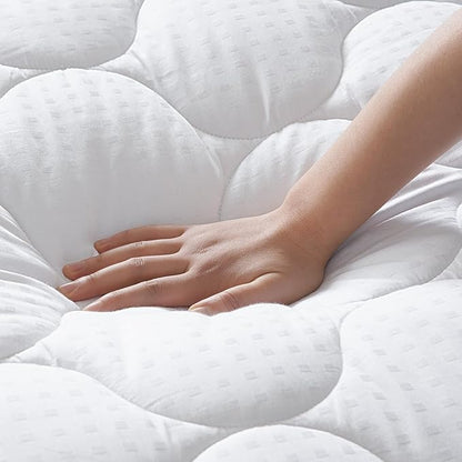 LEISURE TOWN Olympic Queen Mattress Pad Cover Mattress Topper Cotton Top Pillow Top with Snow Down Alternative Fill (8-21 Inch Fitted Deep Pocket) (66"X80") Super Queen