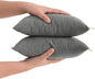 FLXXIE 2 Pack Microfiber Small Mini Pillows, 11x7 Inches, Soft Washable Travel Nap Pillows, Dark Grey