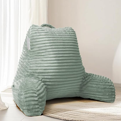 Hearth & Harbor Reading Pillow for Bed Adult – Back Pillow for Sitting in Bed, Standard Bed Pillows for Sitting Up in Bed, Foam Bed Chair Pillow, Sage Green Bed Rest Pillow