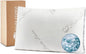 Organic Cotton Queen Bed Pillows, Shredded Memory Foam Pillows, Adjustable Bed Pillow for Sleeping, 20"x30"Organic Cotton Bed Pillows for Side, Back, Stomach Sleepers（Pack of 1）