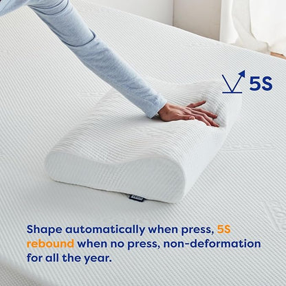 Ecosa Adjustable Memory Foam Pillow, Travel Pillows for Sleeping, Cervical Neck Pillow for Sleeping, Soft Memory Foam Pillows for Side Sleepers, Side Sleeper Pillow for Shoulder Pain