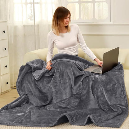 Heated Blanket Electric Blanket Full Size, Super Soft Cozy Upgraded Flannel Heating Blanket with 9 Heating Levels & 1-9 Hours Auto Off, Fast Heat & Overheat Protection, 72" x 84", Charcoal Gray