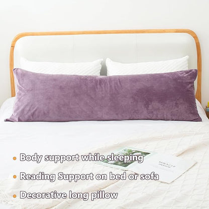 Body Pillow, Memory Foam Body Pillows for Adults Sleeping, Long Pillow for Bed, Big Large Firm Full Body Pillow for Side Sleeper, 20x54 Inch, Dark Purple