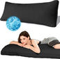 Ubauba Memory Foam Body Pillow, Full Large Body Pillows for Adults, Firm & Fluffy Long Bed Pillows for Sleeping (20x54 inch, Black)