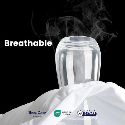 SLEEP ZONE Cozy Mattress Pad Cal King Size, Extra Deep Pocket, Non Slip and Washable Mattress Protector, Dust Proof (White, Cal King, 72x84)