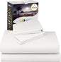 California Design Den Full Size Sheets Set - Certified 100% Egyptian Cotton Percale Sheets Full Size with Deep Pockets, Lightweight, Crisp, Durable Luxury Bedding Set - Ivory