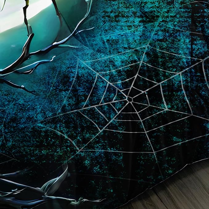 Wildlife Themed Bedding Wolf Comforter Set,Spooky Spider Web Vine Print Comforter King Kids Bed in a Bag,Moonlight Aesthetic Bedding Sets for Boys Teens Room Decor with 2 Pillowcases.