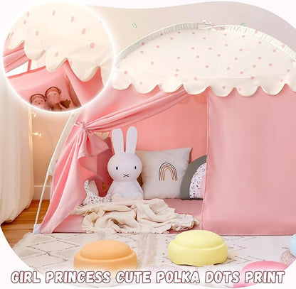 Sherilyn Twin Bed Canopy Tent Toddler, Kids Bed Canopy Indoor on Bed Privacy Space Playhouse Sleeping Blackout Twin Size Tents Bunk Bed Tent for Girl Birthday House Gift, Pink Polka Dot