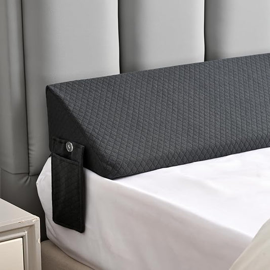 Twin Bed Wedge Pillow for Headboard Gap Filler Pillow Plus (0-8")Mattress Wedge Gap Filler Twin Between Wall and Mattress,for College Dorm,Sleeping Backrest Headboard Pillow Dark Grey Bedroom Decor