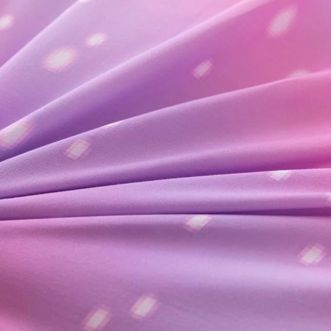 4Pcs Rainbow King Comforter Set Girls Kids, Pink Kids Bedding Sets King Size Stars Glitter Soft & Breathable Kids Bed for Gift Bedroom Decor