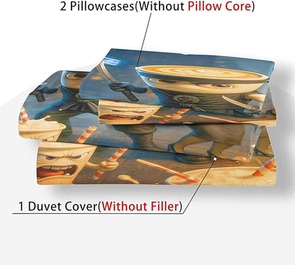 Italian Brainrot Bedding Duvet Cover Set,Funny Fusion AnimalsTwin Full Queen King Comforter Cover Bedding Set for Kids Boys Bed Decor Gifts ﻿ (Color 18,Full (80" x 90"))