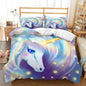CVHOUSE Rainbow Unicorn Duvet Cover King Size, Glitter Unicorn Bedding Set for Girls, Kids & Teens - 1 Duvet Cover, 2 Pillowcases, 3 Piece