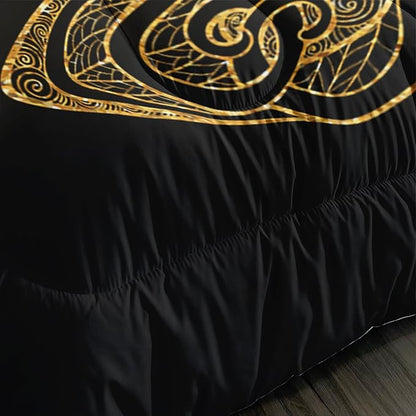 Kids Bedding King Size Comforter Set,Black and Gold Butterfly Bedding Comforter Sets for Boys Girls Room Decor,Animal Themed Artistic Aesthetic Bedding Sets with 2 Pillowcases.