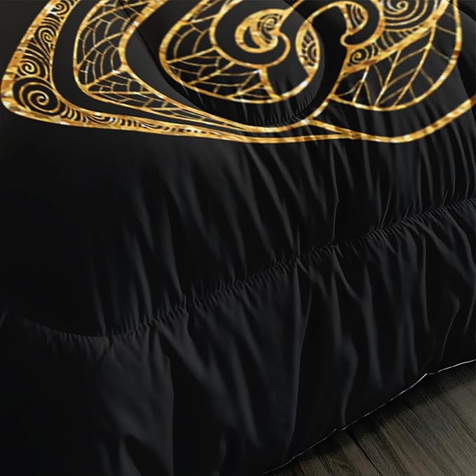 Kids Bedding Twin Size Comforter Set,Black and Gold Butterfly Bedding Comforter Sets for Boys Girls Room Decor,Animal Themed Artistic Aesthetic Bedding Sets with 2 Pillowcases.