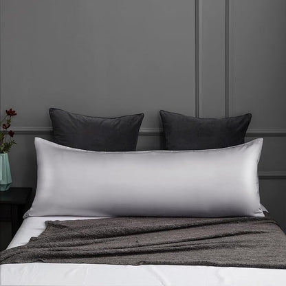 TELUS Body Cooling Pillow Case Cover, Bamboo Rayon & Lyocell Pillowcase with Zipper Closure, Breathable Pillow Case for Hot Sleepers and Night Sweats, 20x54 inches, Light Grey