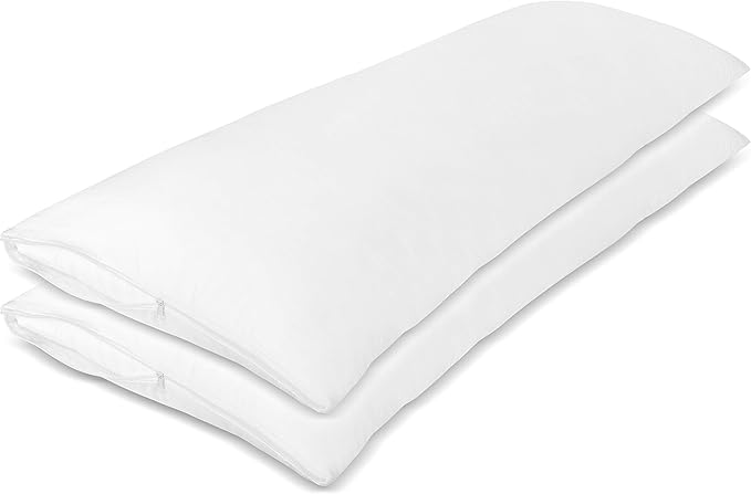 CirclesHome Pillow Protectors 2 Pack Body (20 x 55) Zippered - 100% Cotton Breathable Pillowcases - Protects Pillows from Dirt, Dust and Debris (Body- Set of 2 - 20x55)