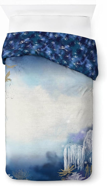 Jay Franco Duvet Cover Set with Sham & Pillowcase – Ultra-Soft Linen Feel Bedding for Room Decor, COVER ONLY Comforter NOT Included, Blue - Avatar, 2 Piece Twin