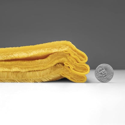 Mellowdy Extra Thick Hearty Plush Flannel Blanket (Lemon Yellow, 60x80) - 500GSM Twin Size Warm Blanket for Winter, Fall | Soft, Fluffy, Cuddly, Perfect for Bed, Oversized Throw for Couch, Sofa