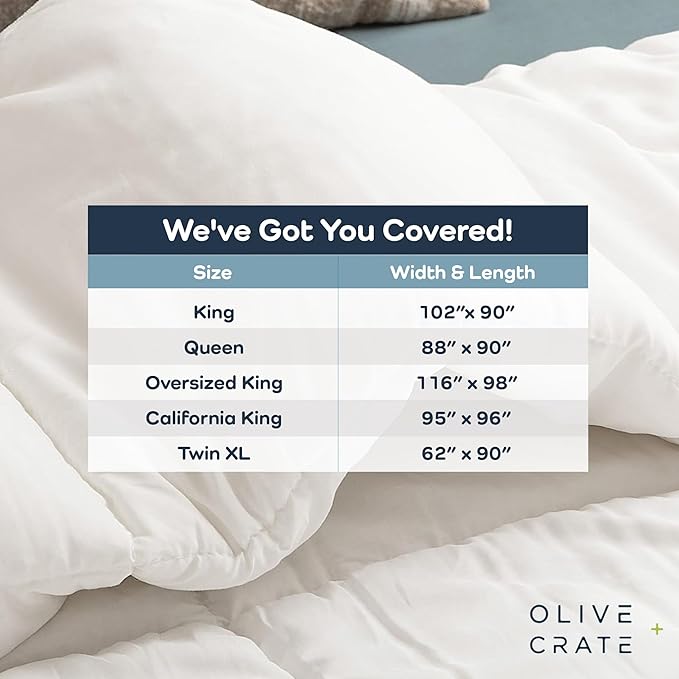 Olive + Crate Tencel Eucalyptus Cooling Duvet Cover Set - Hypoallergenic, Lyocell Tencel Duvet Cover - Soft, Temperature Regulating with Hidden Button Closure & Corner Ties - Oversized King [Oatmeal]