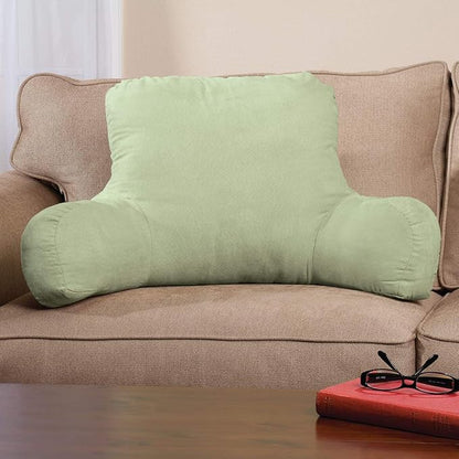 WalterDrake Backrest Pillow – Large Firmly Stuffed Sitting Support Bed Pillow with Arms for Comfort While Reading & Relaxing –Foam Filled for Adults, Teens and Kids - Sage Green