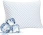 XWZO Cooling Pillow for Sleeping Queen Size Set of 1, Shredded Memory Foam Pillows Adjustable Gel Bed Pillows for Side Back Stomach Sleepers with Washable Removable Cover