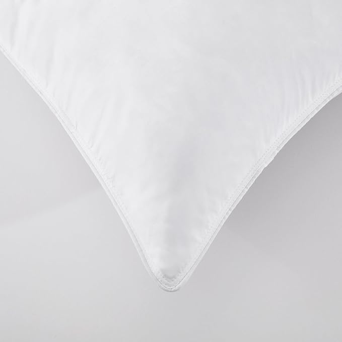 SNUG&COZY Grey Goose Feather Down Pillow for Sleeping(2 Pack)- Queen Size(20IN×30IN), Goose Feather&Down Filling, 100% Cotton Cover, 100% Down Proof, Machine Wash, White
