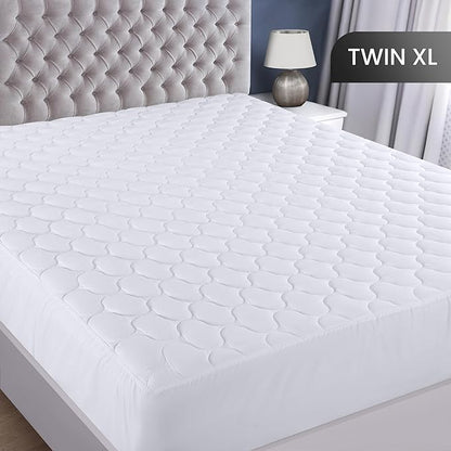 Utopia Bedding Waterproof Mattress Protector, Twin XL Mattress Pad, Noiseless Quilted Fitted Cover with Deep Pocket Stretches up to 16 Inches (White)